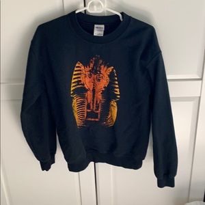 Super cool king tut hand printed sweatshirt
